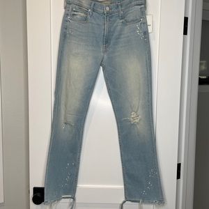 MOTHER The Dutchie Ripped Ankle Jeans